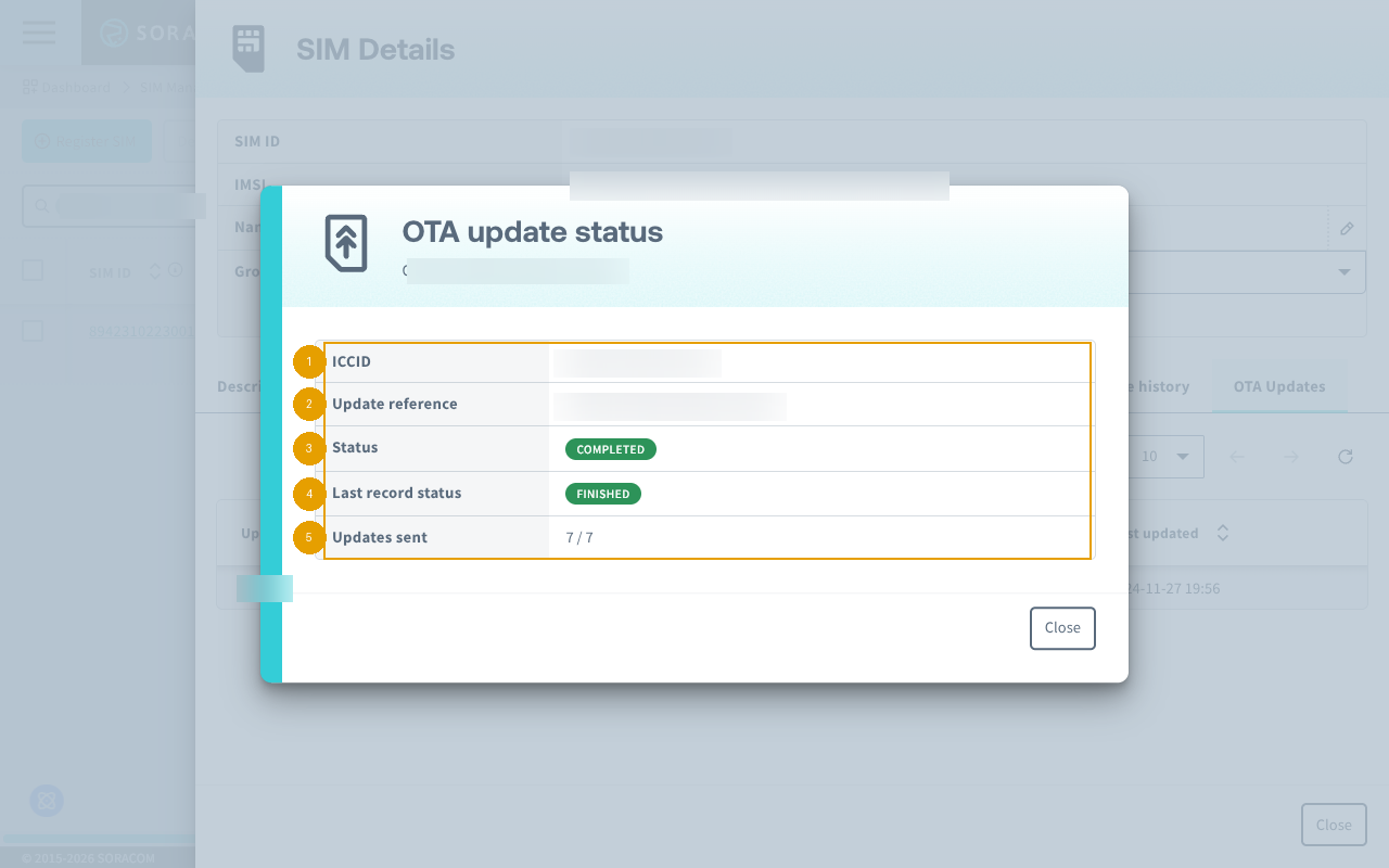 Update details modal