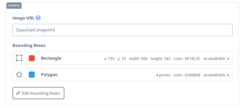 Bounding Box Action configuration