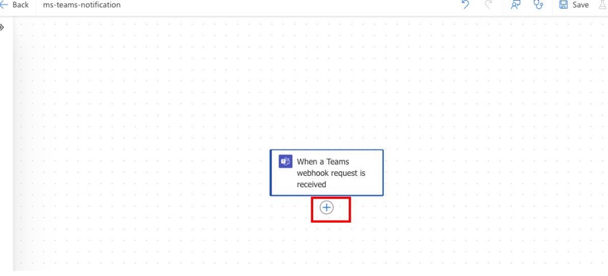 Screenshot demonstrating how to add a new action (via the plus button) in Microsoft Power Automate.