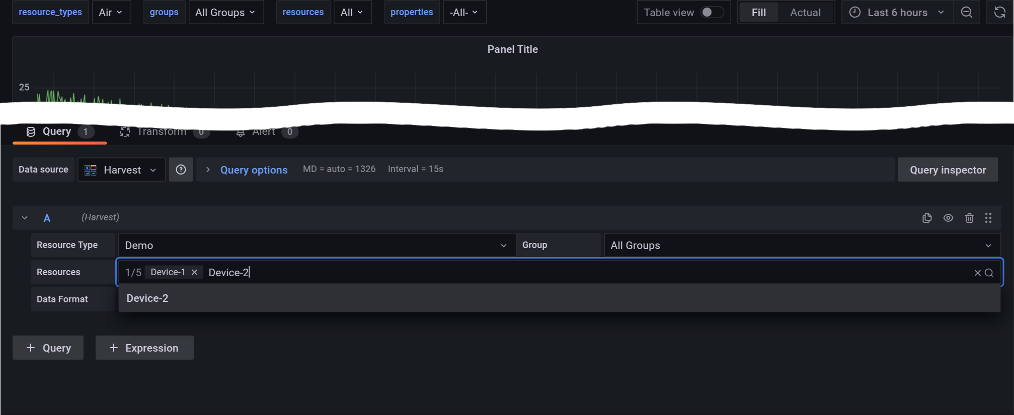 Searching the Resources Dropdown