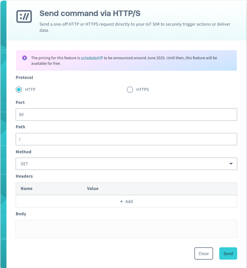 Send Command via HTTP
