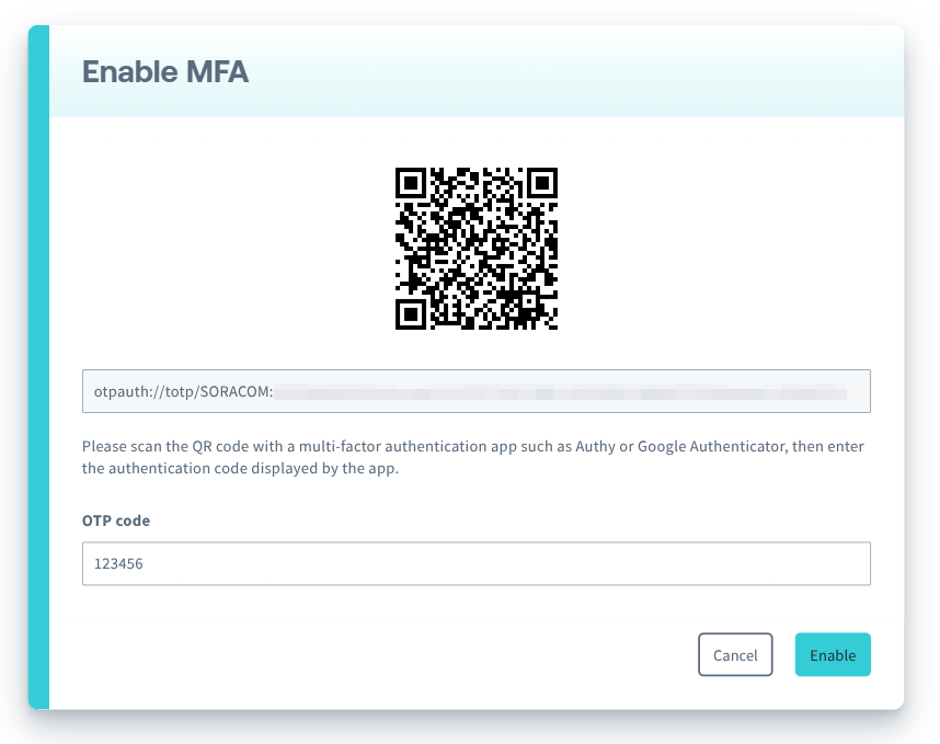 Scan QR Code and confirm MFA