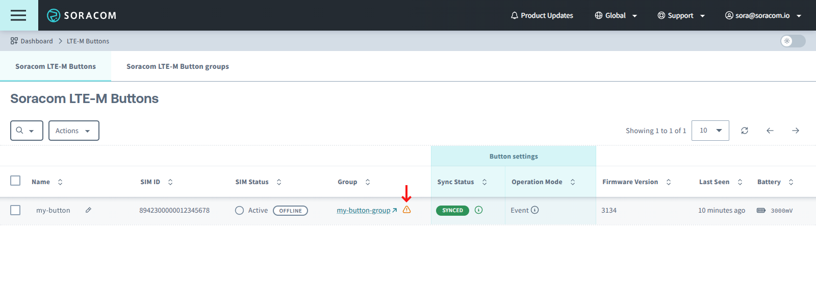 Warning of incorrectly configured group