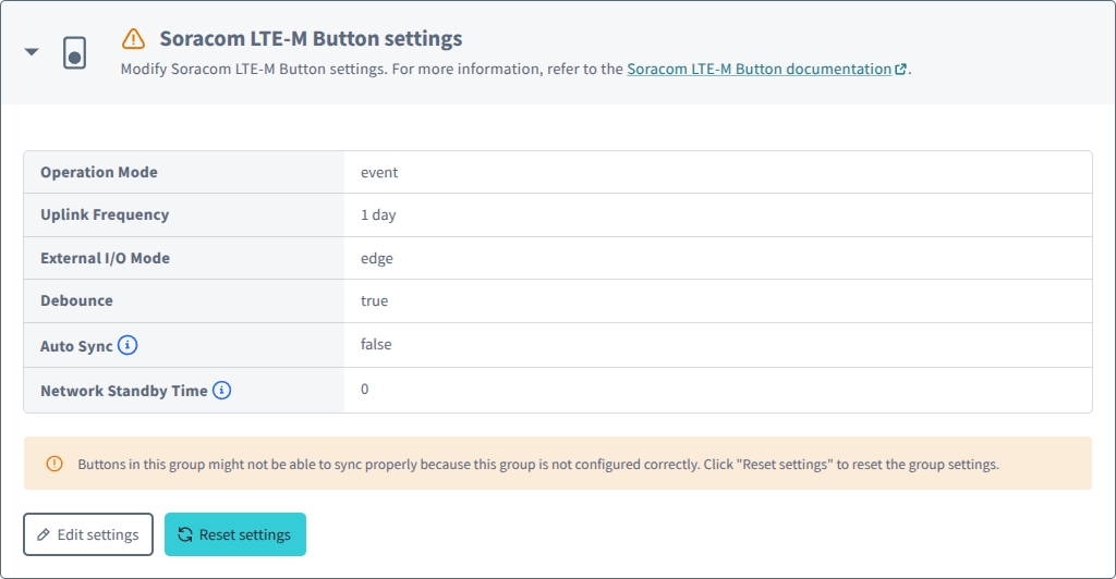 Reset Soracom LTE-M Button settings