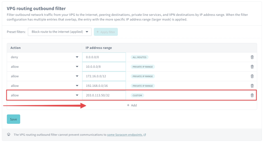 Screenshot showing add custom entries