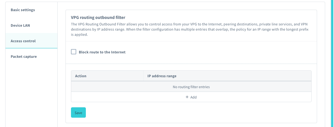 Configure VPG