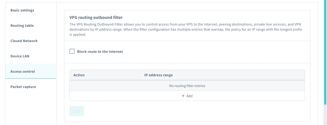 Configure VPG