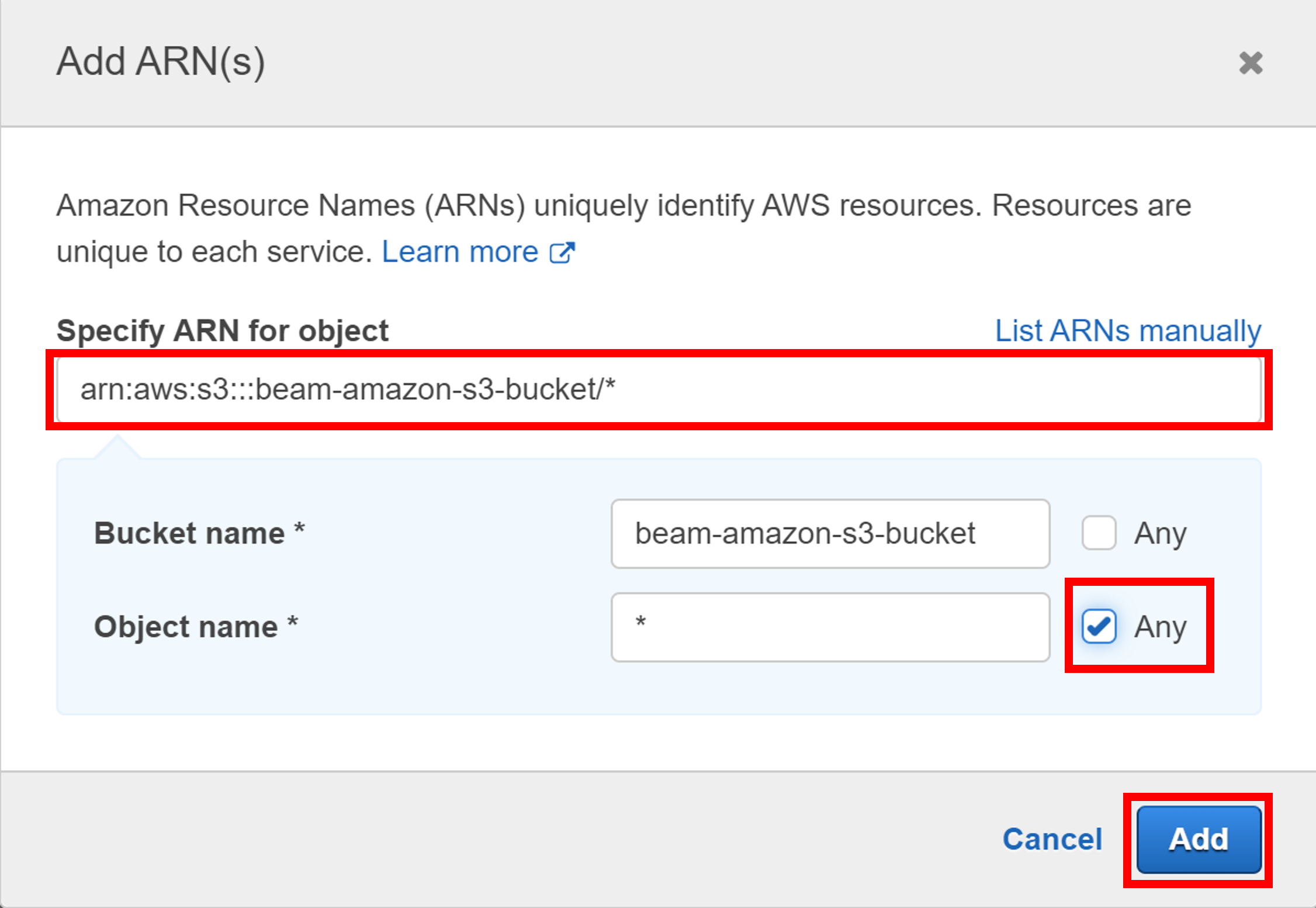 Add ARN Configuration