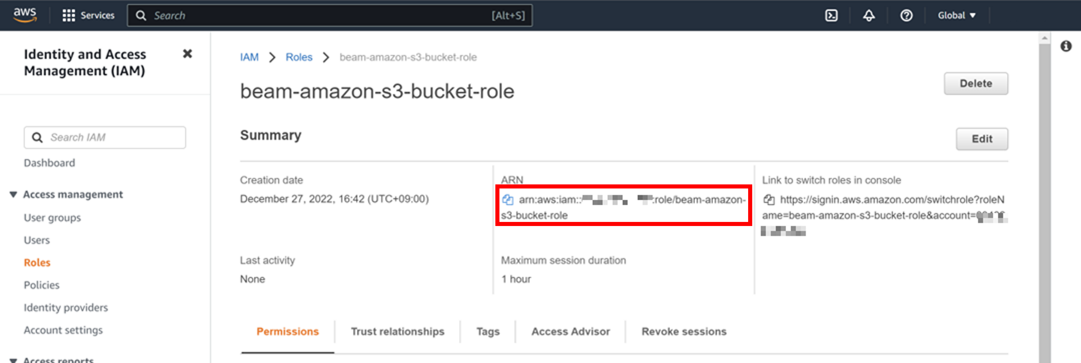 IAM Role ARN Information