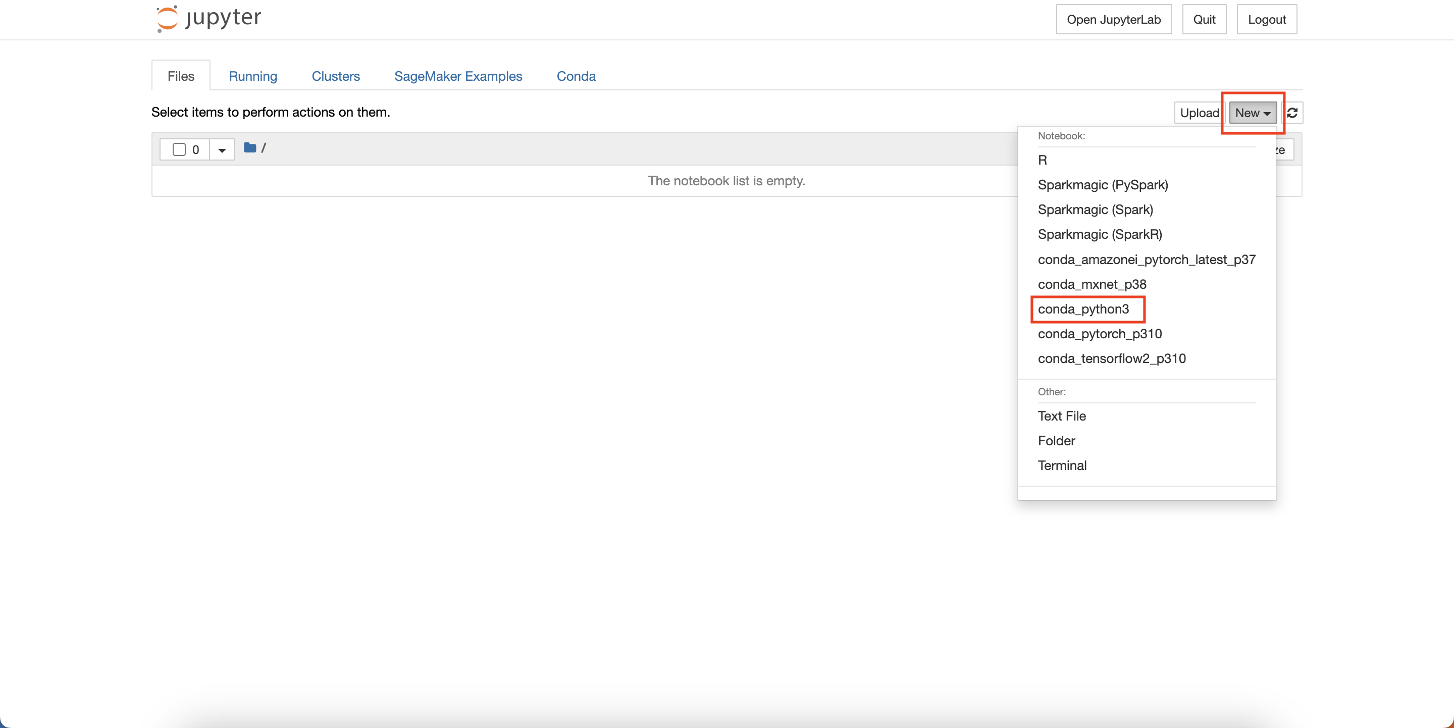 Create New Conda Python3 Notebook