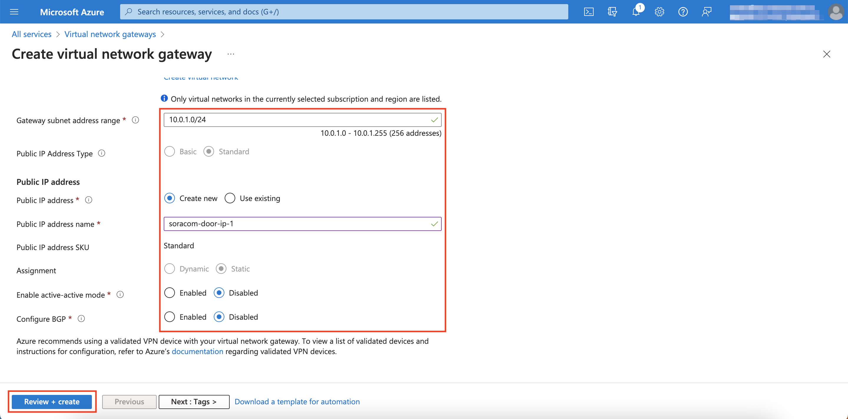 VPN Gateway Configuration Settings - Part 2